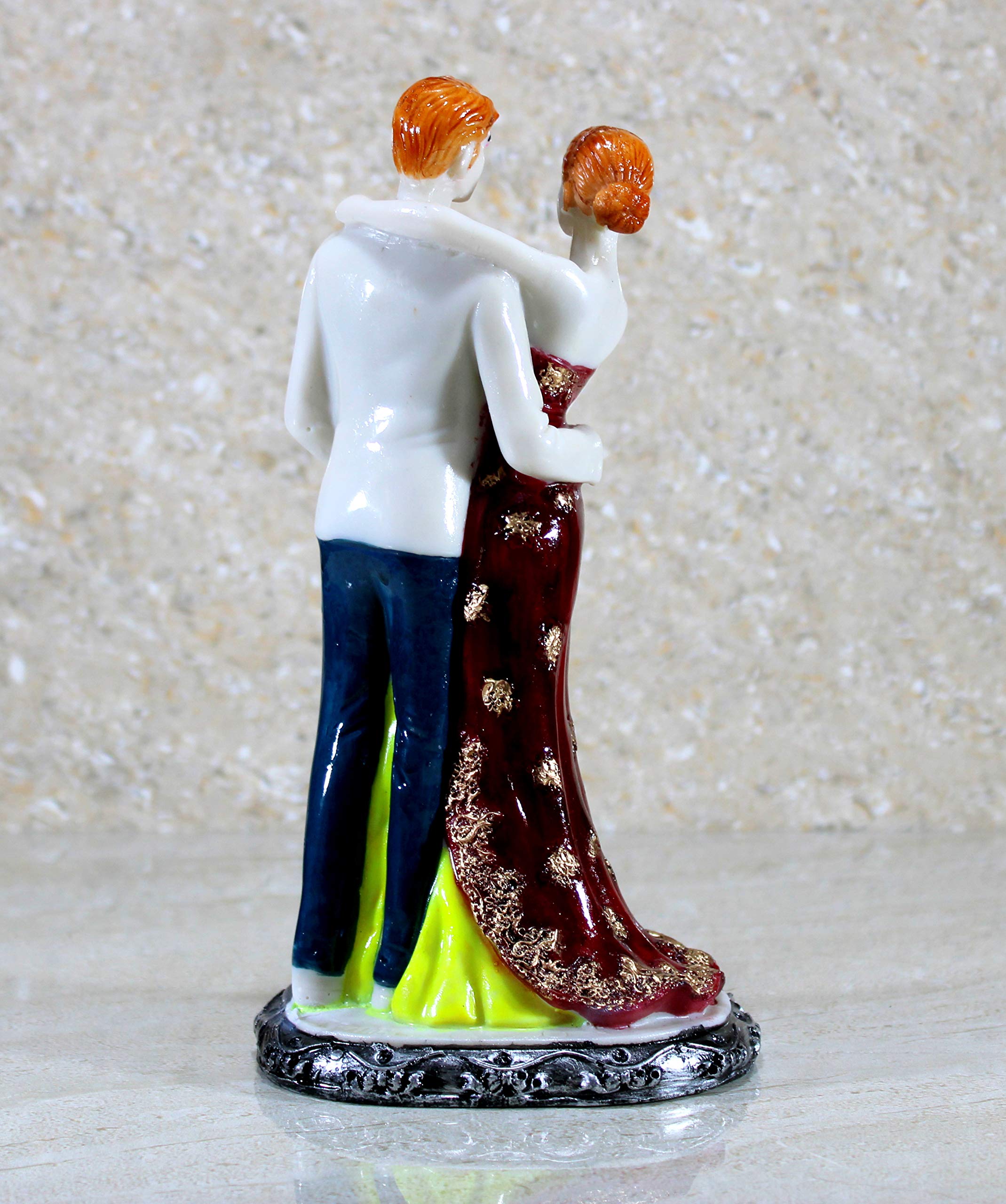 eSplanade Resin Love Couple Face Showpiece Statue Sculpture Figure for Home Decor Valentine Day Gift (Standing Couple 1 & 2)