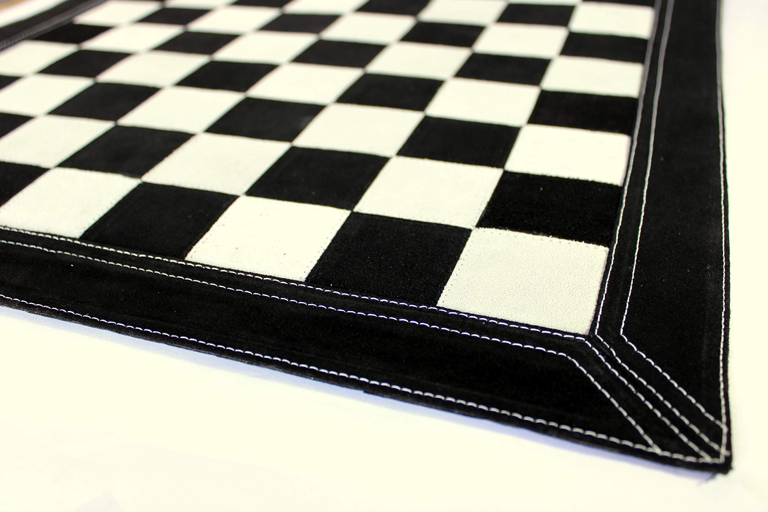 Stonkraft - 19" x 19" - Genuine Suede Leather Chess Board  | Roll-up Chess | Tournament Chess