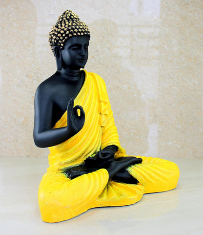 eSplanade Resin Meditating Buddha Showpiece | Home Decor | Idol Statue Figurine Murti | Tibetan Buddhist Statue - 14" Inches Height - Big Size