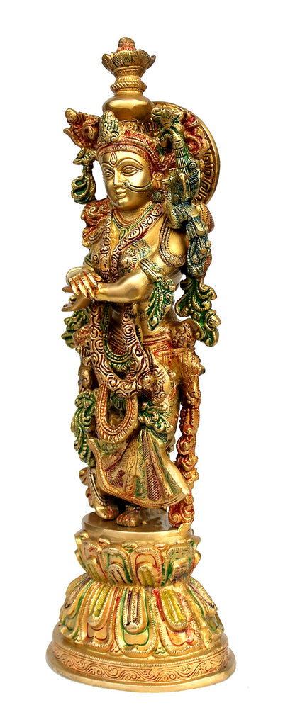 eSplanade - Brass Radha Krishna - Big Size - Brass Radha Idol Statue Sculpture (21") (Krishna Antique)