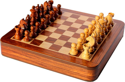 StonKraft Wooden Chess Board Game Set + Magnetic Wooden Chess Pieces (12 Inch Flat with Drawer)