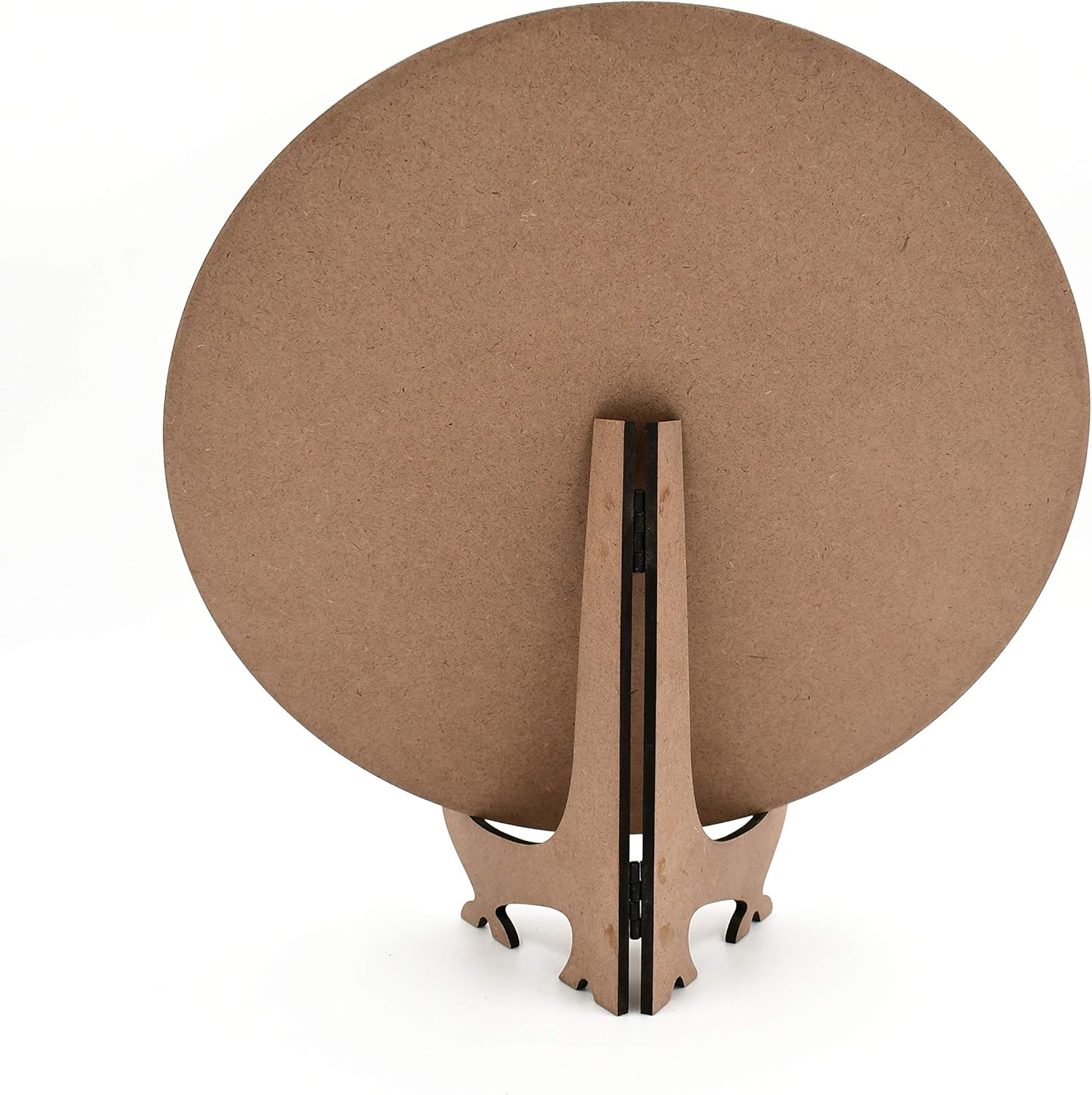 IVEI Round Plate with Foldable Stand - Set of 2 & SET of 5- MDF Plain Round Art Board with Stand for Painting Wooden Sheet Craft - for Decoupage MDF Plains, Resin Artwork & Decoration (Round)