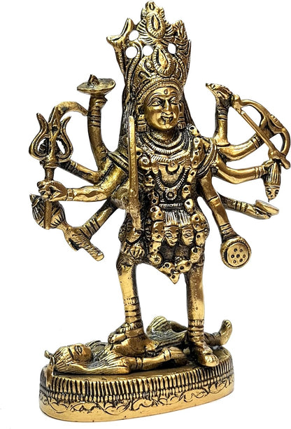 eSplanade Brass Kaali Mata Kali Maa Murti Idol Statue Sculpture (7.5" Inches)