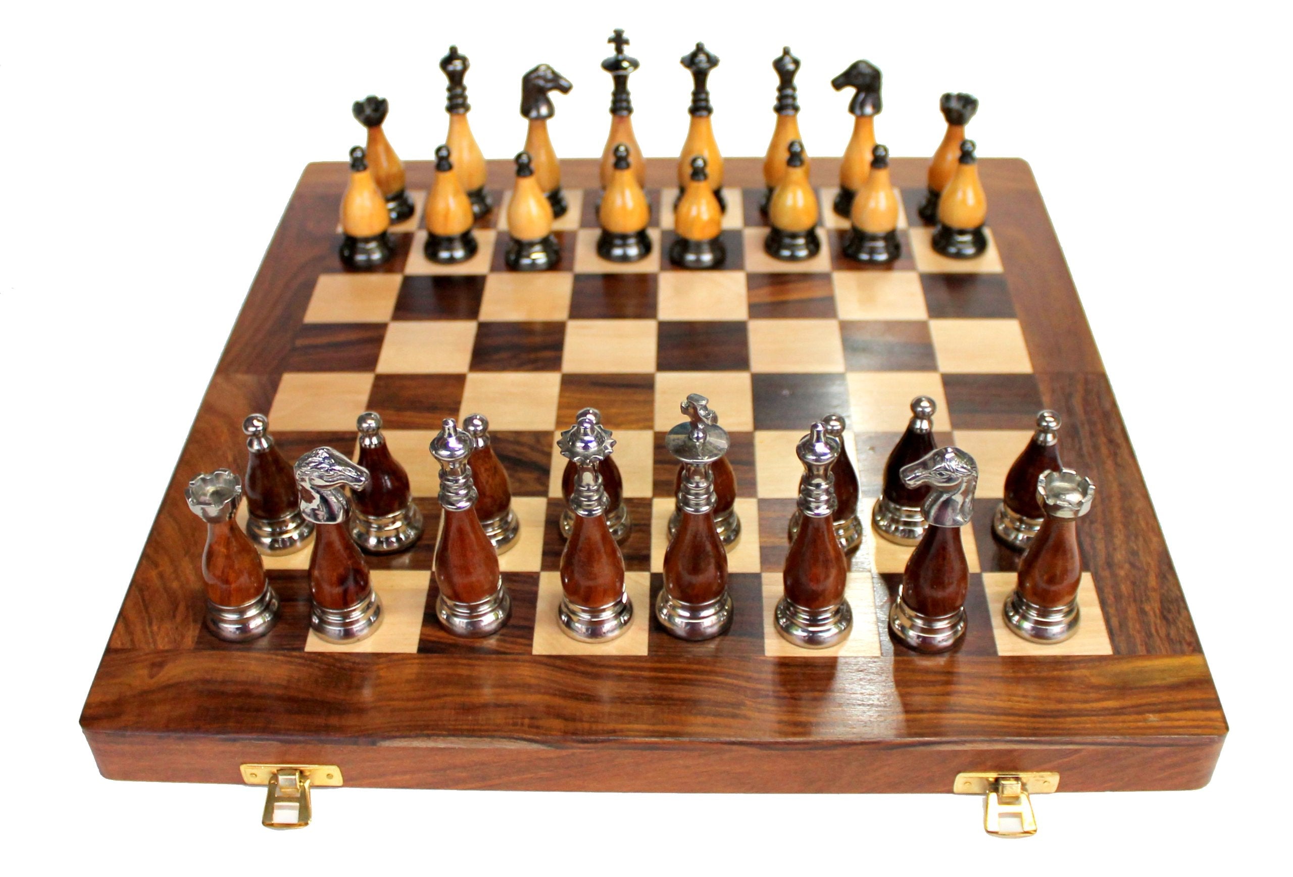 StonKraft Wooden Chess Board Without Pieces for Professional Chess Players - Appropriate Wooden & Brass Chess Pieces Chessmen Available Separately by Brand (14", 16",21"- Acacia Wood)