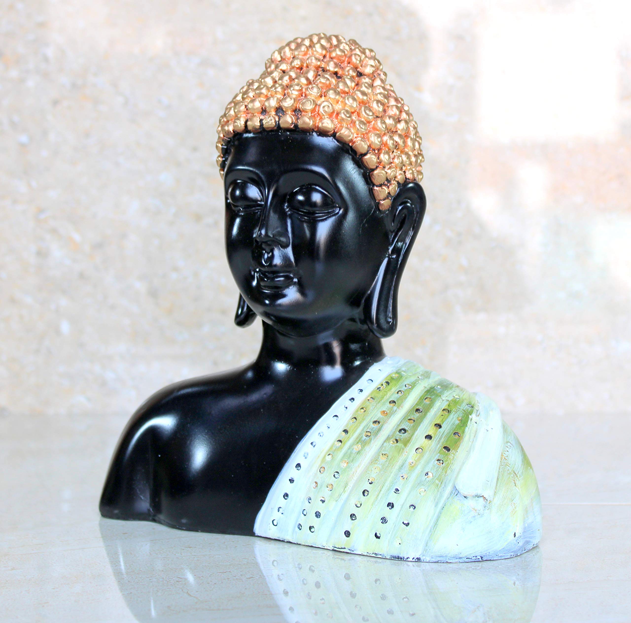 eSplanade Resin Buddha - Meditating Buddha - Polyresin Idol Statue Figurine Murti (Black)