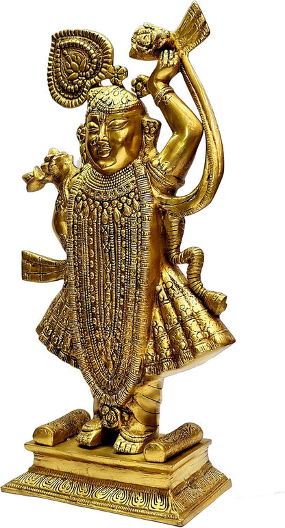 eSplanade Brass Shrinath Srinath Ji Banke Bihari Murti Idol Statue - 17" Inches