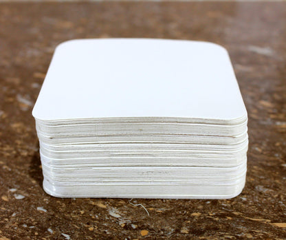 eSplanade Disposable Paper Coasters - Use and Throw Reversible Paper Coasters - Set of 100 - White