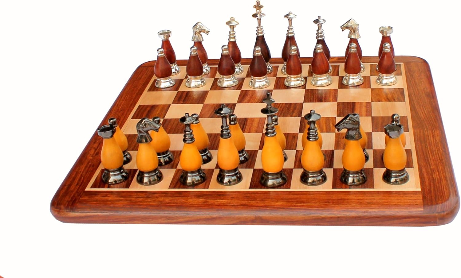 StonKraft Wooden Chess Board Without Pieces for Professional Chess Players - Appropriate Wooden & Brass Chess Pieces Chessmen Available Separately by Brand (14", 16",21"- Acacia Wood)