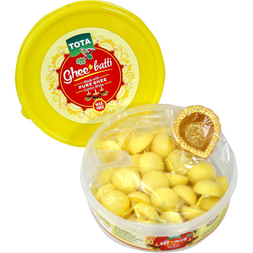 Tota Wax Free Pure Cow Ghee Diya Cotton Wicks for Puja with Diya. Combo of 50 Pooja Batti with Diya
