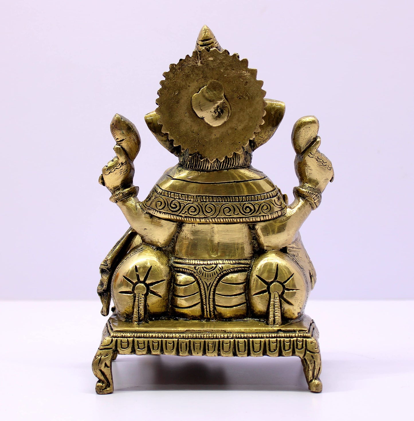 eSplanade Brass Chowki Ganesh Ganesha Ganpati Vinayak Showpiece | Murti Idol Statue Sculpture - 8.25" Inches