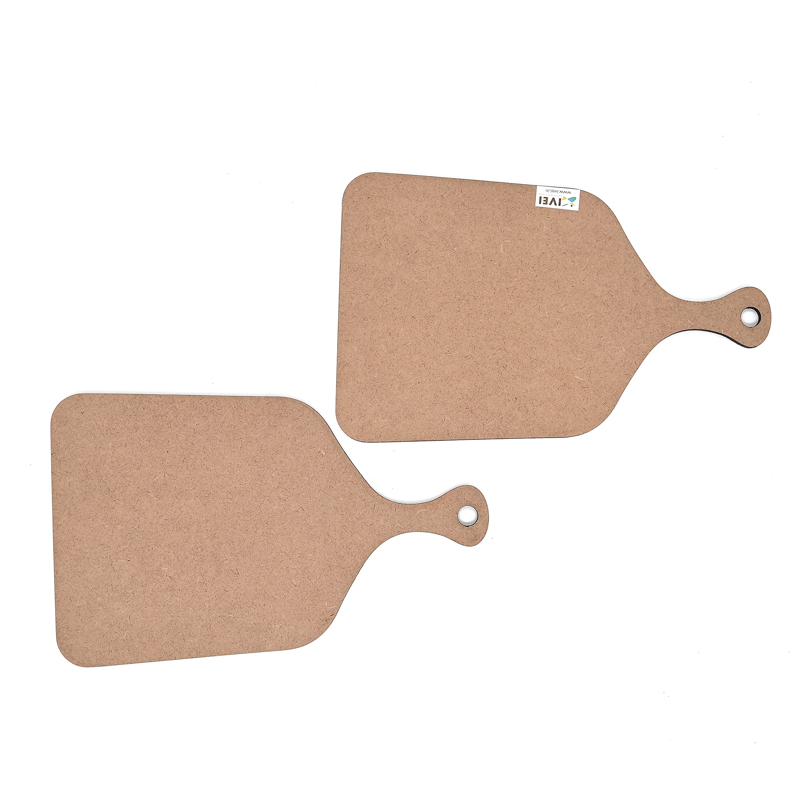 IVEI DIY MDF Board Cutouts - Chopping Board Shaped - DIY Craft Materials - Unfinished MDF Blank Cutouts for Wooden Sheet Craft Board for Painting, Resin & Fluid Art, Mandala Art, Pyrography - Set of 2