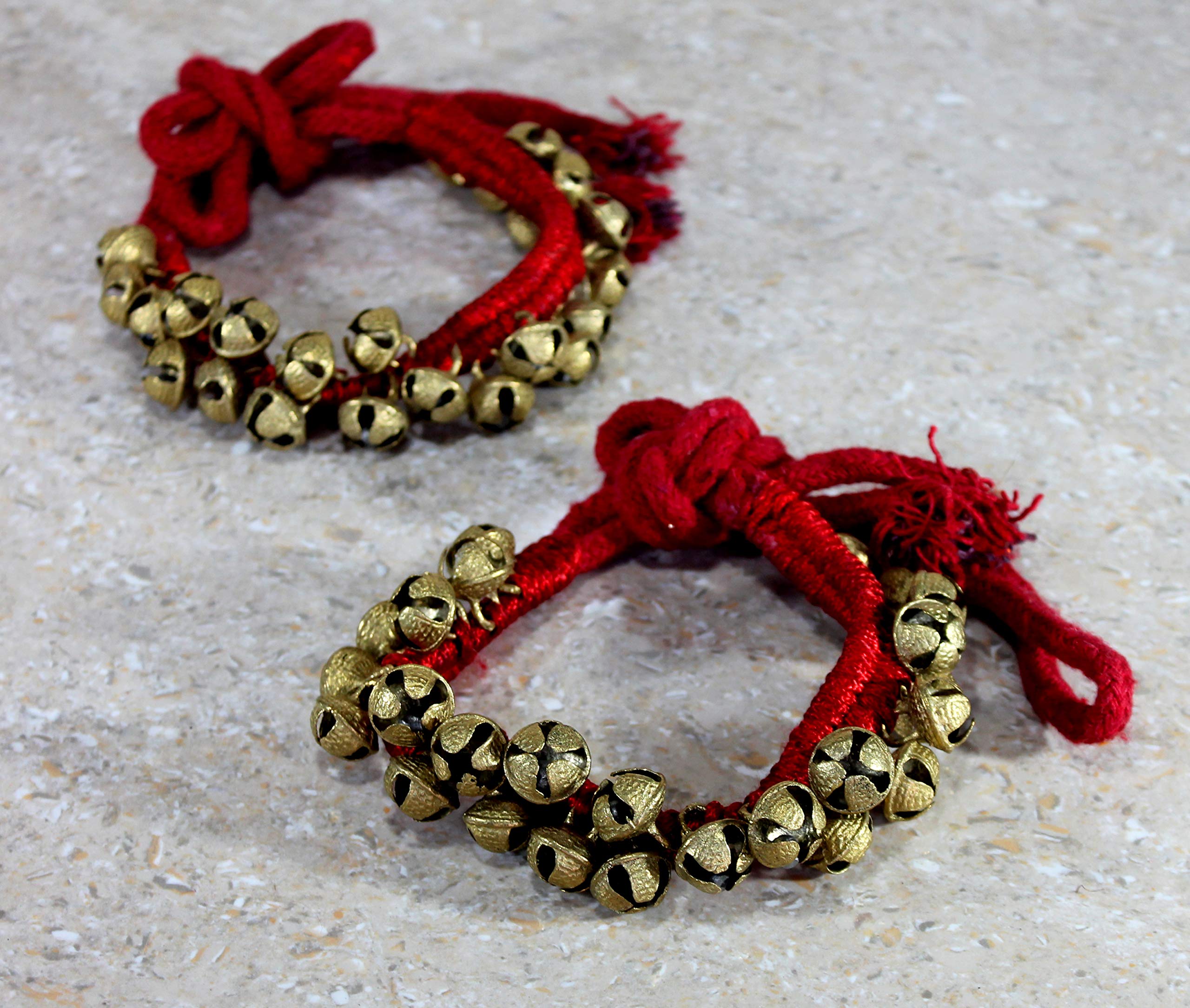 eSplanade Dance Ghungroo (25 + 25) Ghungroo Cotton String | Bell, Ghungru 1 Line White cotton string & Red Pad Strings Ghungroo 1 Line | Paijania | Pazeb | Kathak Indian Classical Dance