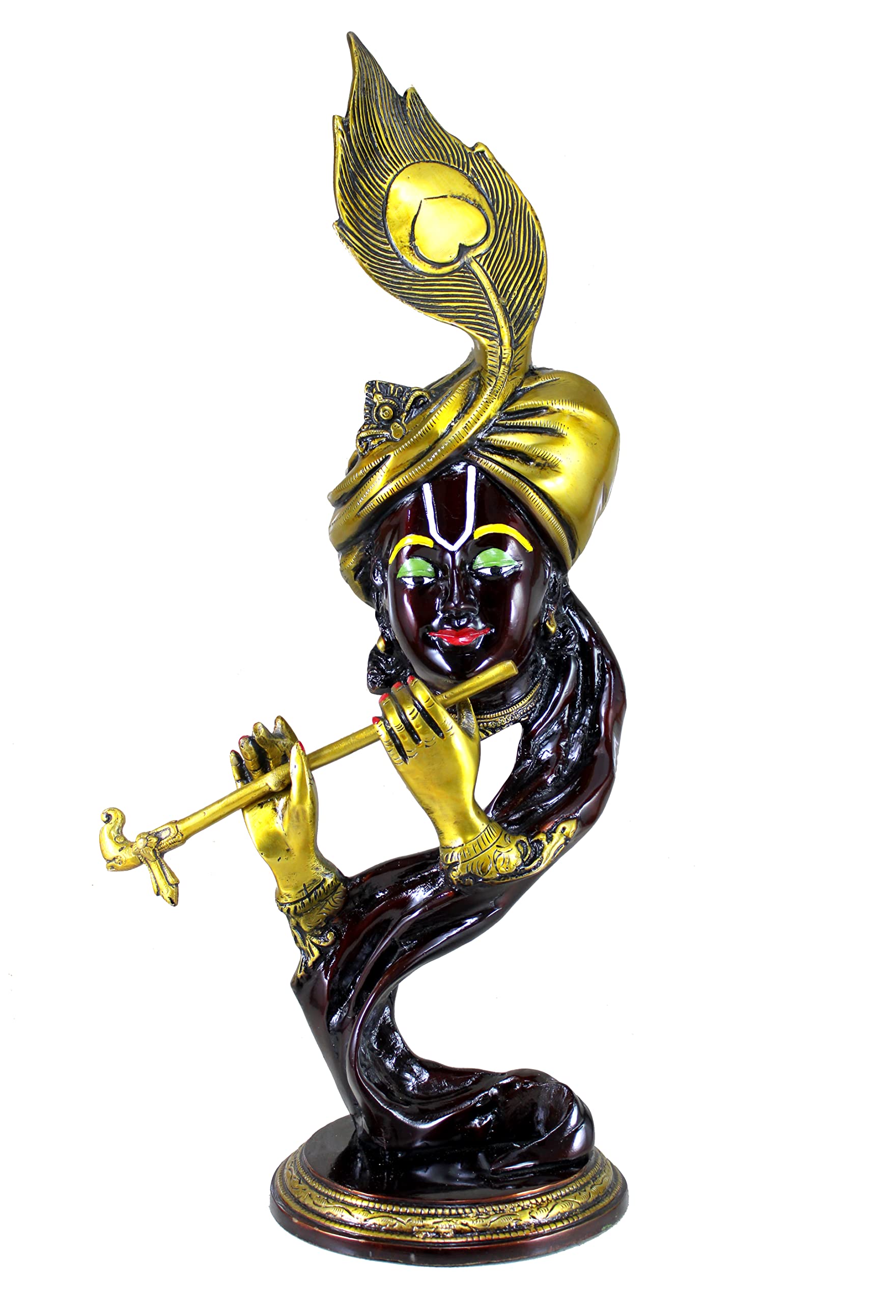 eSplanade Brass Radha Krishna Kishan Murti Idol Statue Sculpture | Pooja Idols | Home Decor (18 Inch)