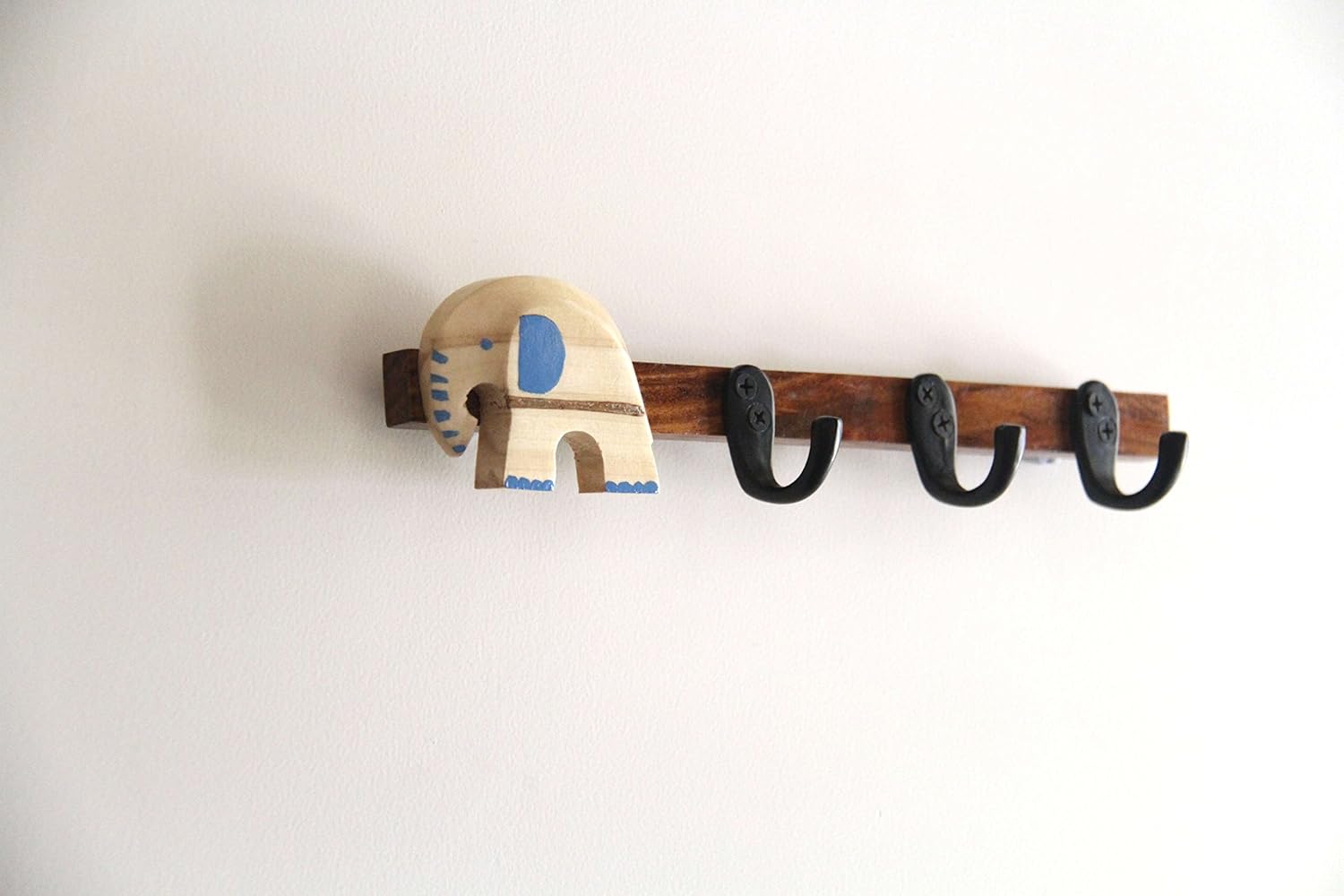 IVEI Sleek and Simple Minimal Wooden Handcrafted Camera & Elephant Hook - for Room - Hooks for Clothes and Bags - Hooks for Keys - Key Holder