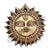 eSplanade 4" Brass Sun God Smiling Surya Bhagwaan Idol Statue Sculpture Wall Hanging