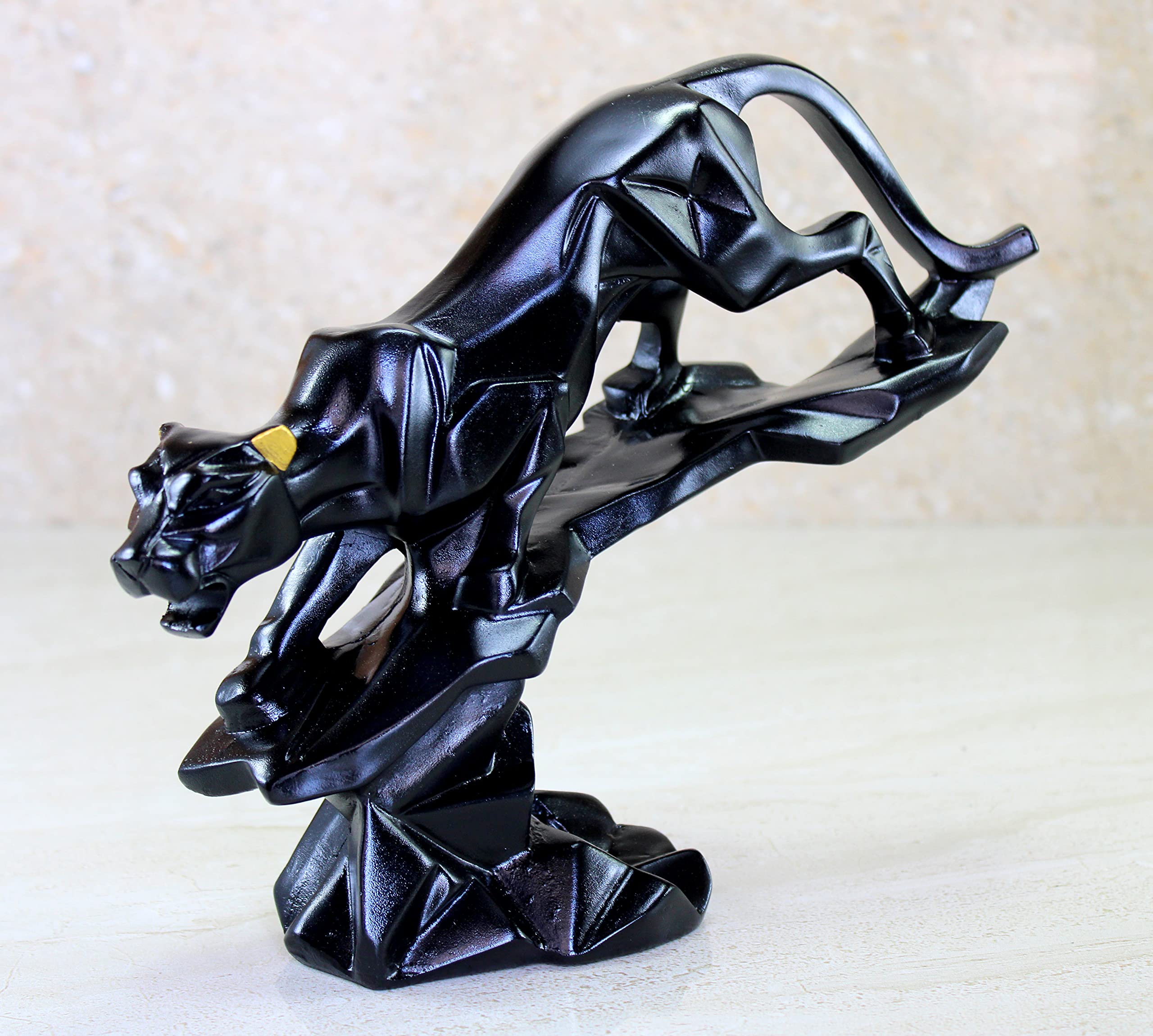 eSplanade Resin Black Panther Sculpture Statue Figurine Showpiece | Statement Decorative Item Home Decor - 9.5" Inches (Length)