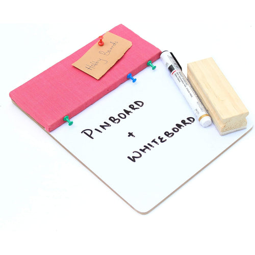IVEI Combination Board - Pin Board and White Board Combo - Dry Erase Board - Bulletin Board - Wall Hanging Dual White Board & Pin Board for Kids Study Room, Office, School, Home - Pink, Orange, Blue