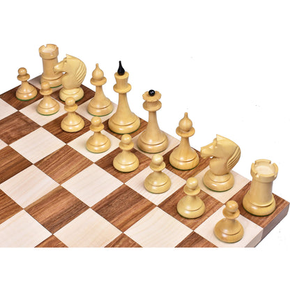 Royal Chess Mall 1950s Soviet Latvian Reproduced Chess Pieces Only Chess Set, Golden Rosewood and Boxwood Wooden Chess Set, 4-in King, Double Weighted Chess Pieces (2.5 lbs)