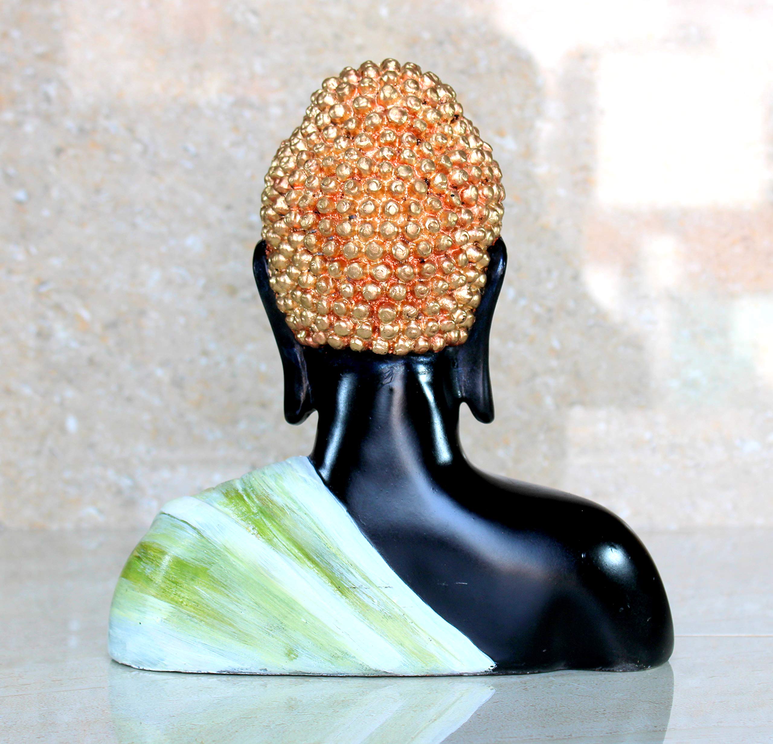 eSplanade Resin Buddha - Meditating Buddha - Polyresin Idol Statue Figurine Murti (Black)