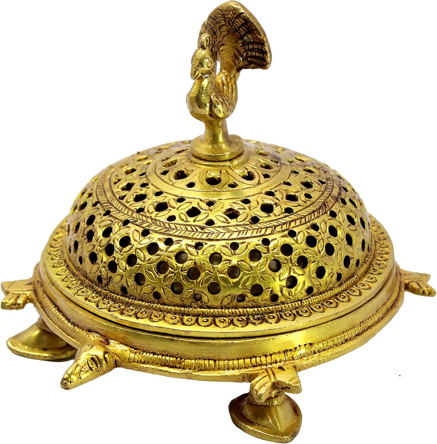 ESPLANADE Brass Dhoopdani Incense Holder - Home Decor | Golden - 6.5" Inches Length