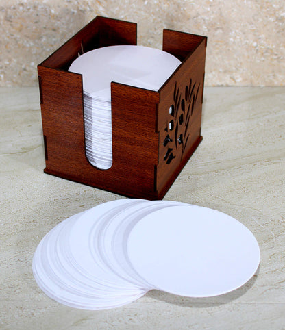 eSplanade Disposable Paper Coasters - Use and Throw Reversible Paper Coasters - Set of 100 - White