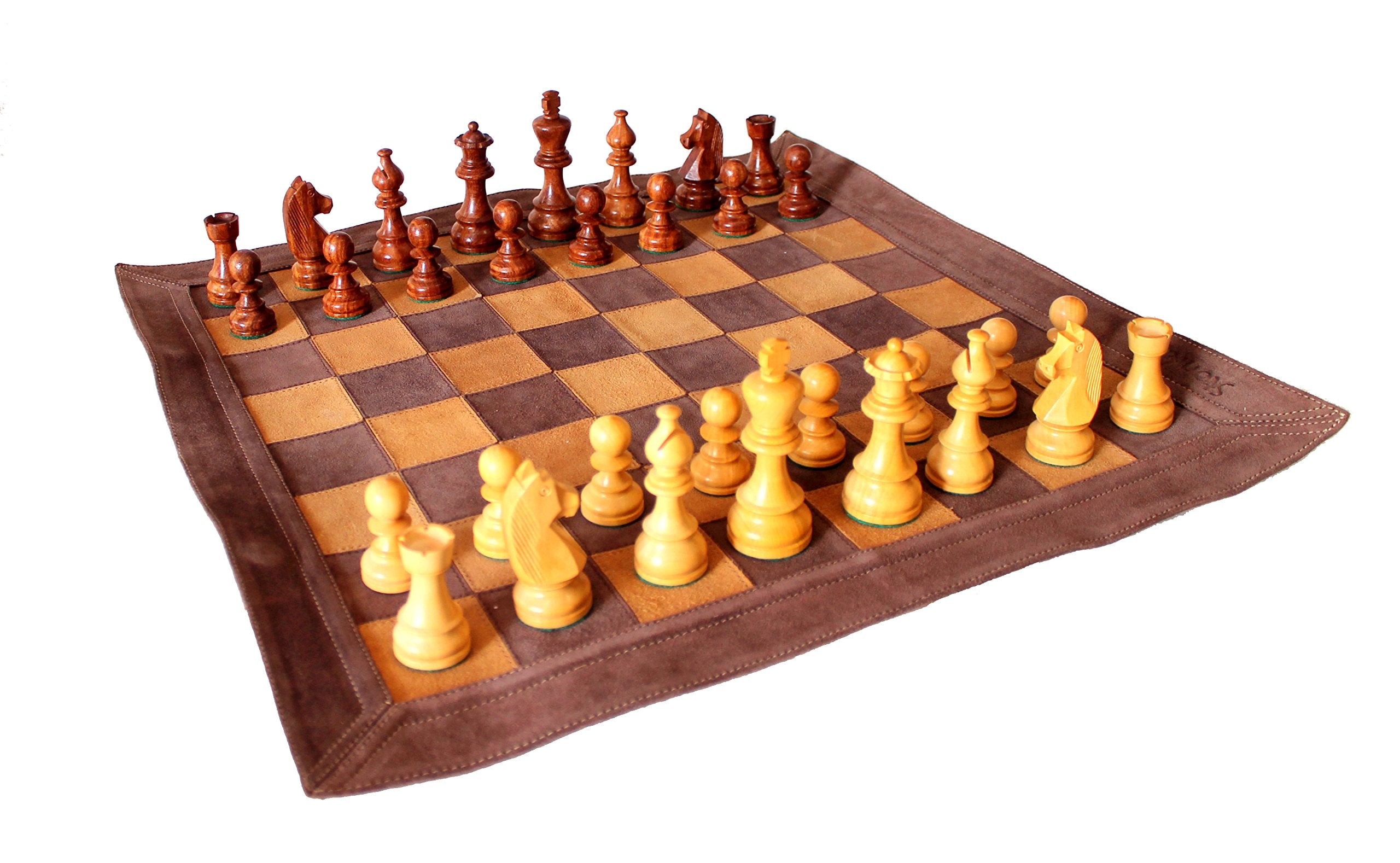 StonKraft - Big Size 19" x 19" Genuine Leather Chess Board | Roll-up Tournament Chess