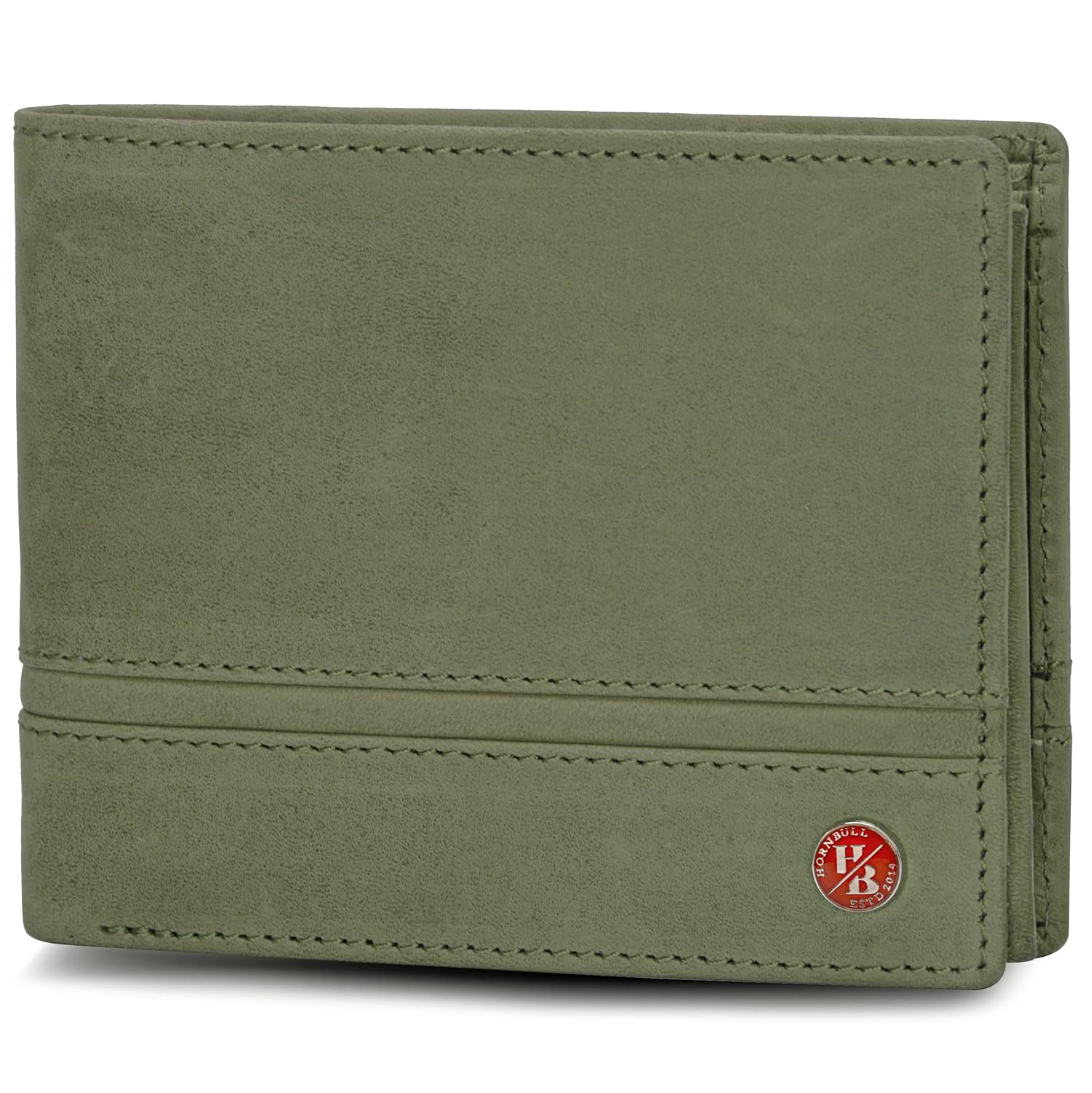 HORNBULL Denial Olive Green Genuine Leather Wallet for Men | Leather Mens Wallet with RFID Blocking | Valentine's Day Gift Wallet for Men
