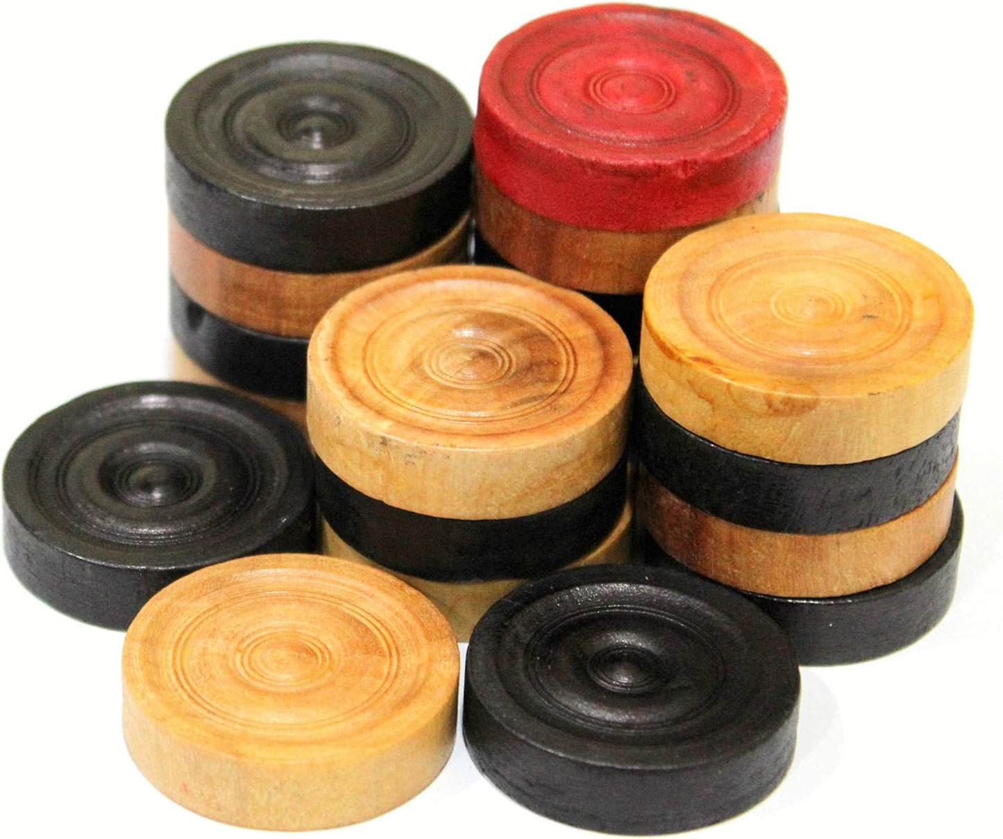 StonKraft Wooden Carrom Coins with Wooden Box