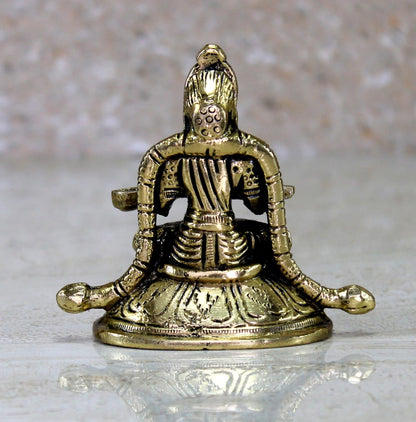 eSplanade Brass Annapurna Devi Idol Statue of Hindu Goddess Annapurni Maa Goddess of Food | Pooja Idols | Home Decor - 2.75" Inches