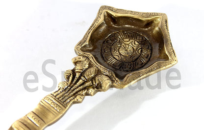 Brass Panchmukhi Nag Head Pooja Diya | Home Decor | Diya Deepak Deepam | Pooja Articles - Oil Lamp, Pooja Diya, Puja Spoon - 8.5" Inches