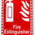 eSplanade Fire Extinguisher Self Glowing Retro Reflective Sign Sticker Decal - Easy to Mount Weather Resistant Long Lasting Ink (Size 4" x 12")