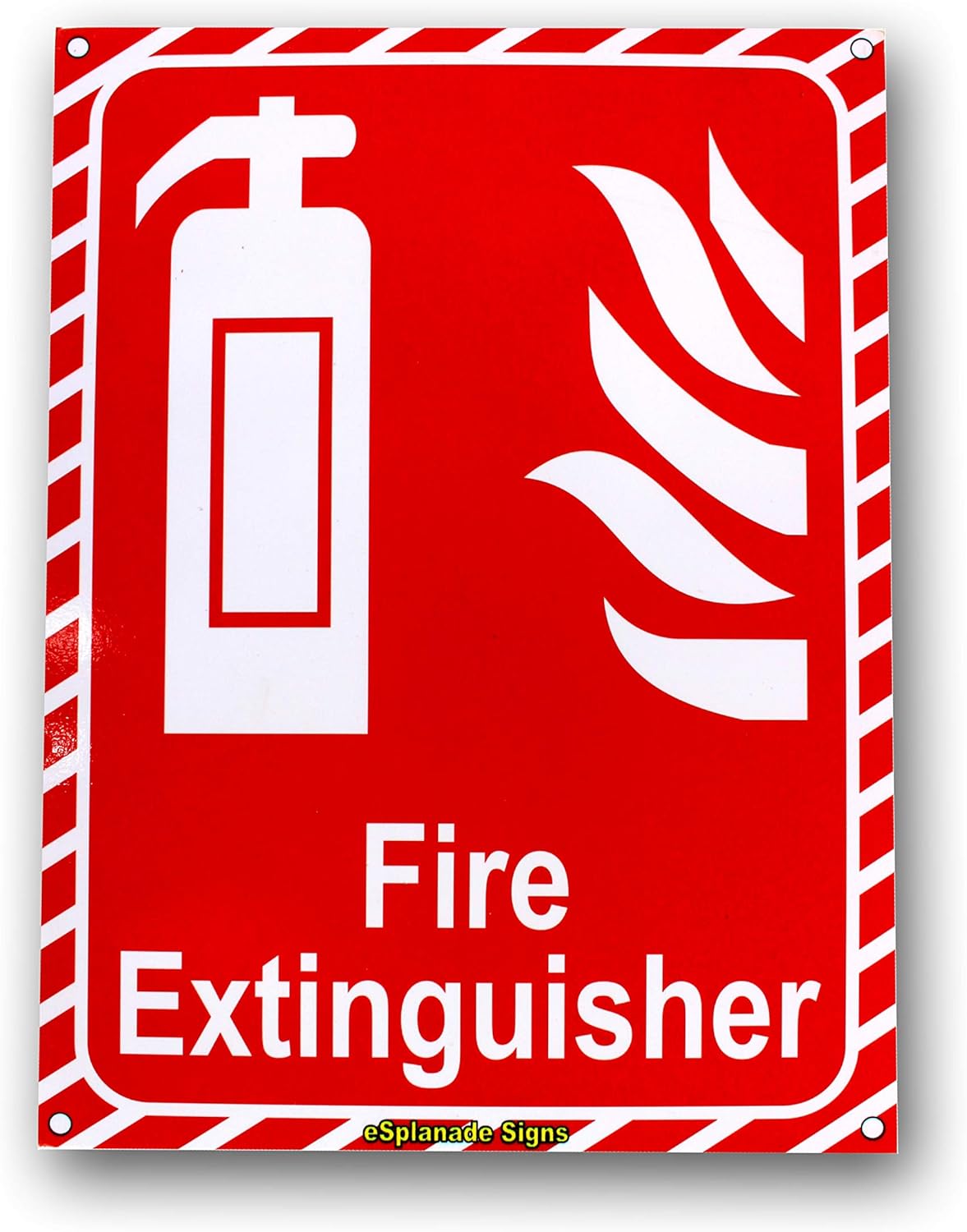 eSplanade Fire Extinguisher Self Glowing Retro Reflective Sign Sticker Decal - Easy to Mount Weather Resistant Long Lasting Ink (Size 4" x 12")