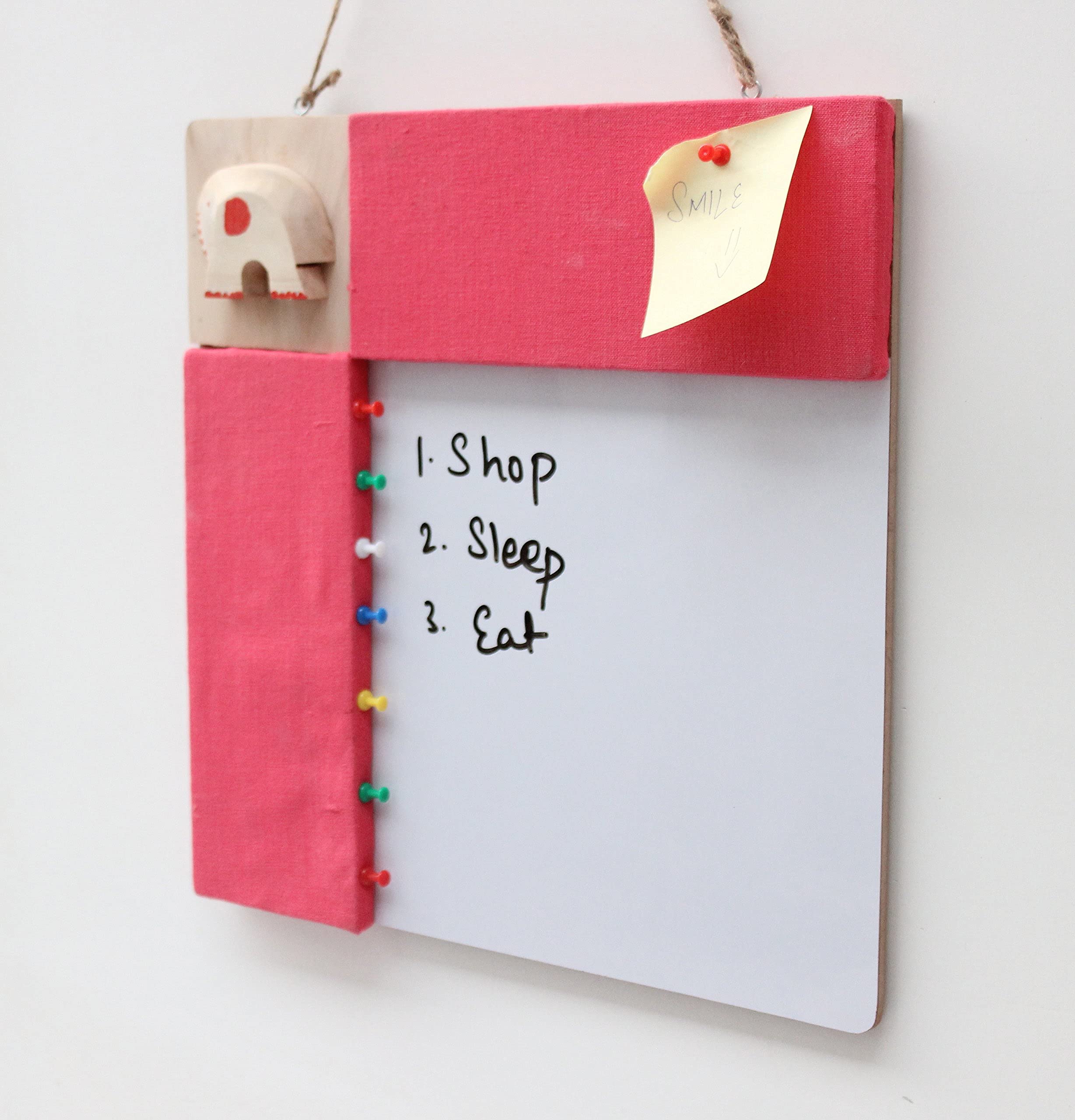 IVEI Pinboard + Whiteboard, Combination (Elephant - Blue & Pink)