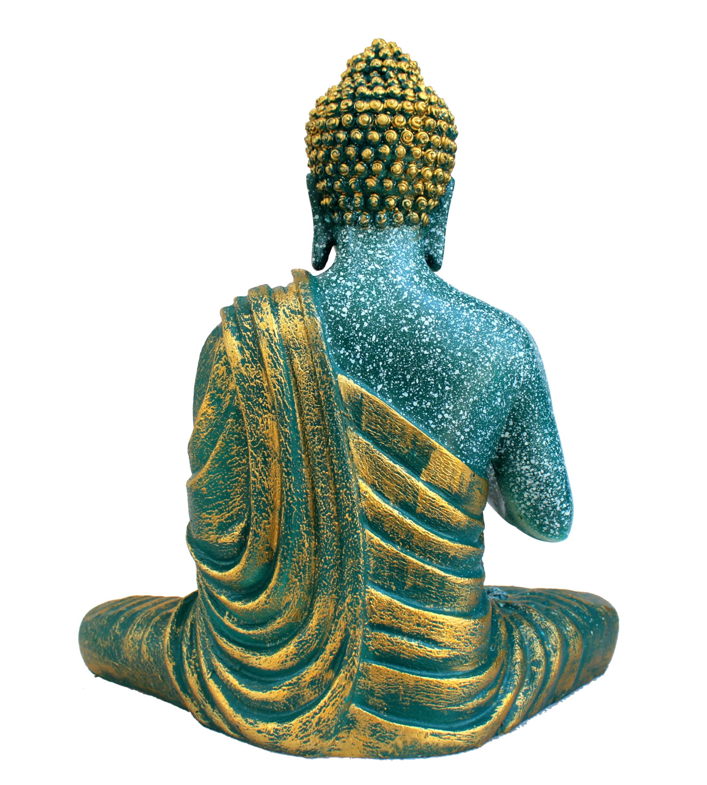 ESPLANADE Resin Meditating Buddha Showpiece | Home Decor | Idol Statue Figurine Murti | Tibetan Buddhist Statue - 14.5 Inches Height