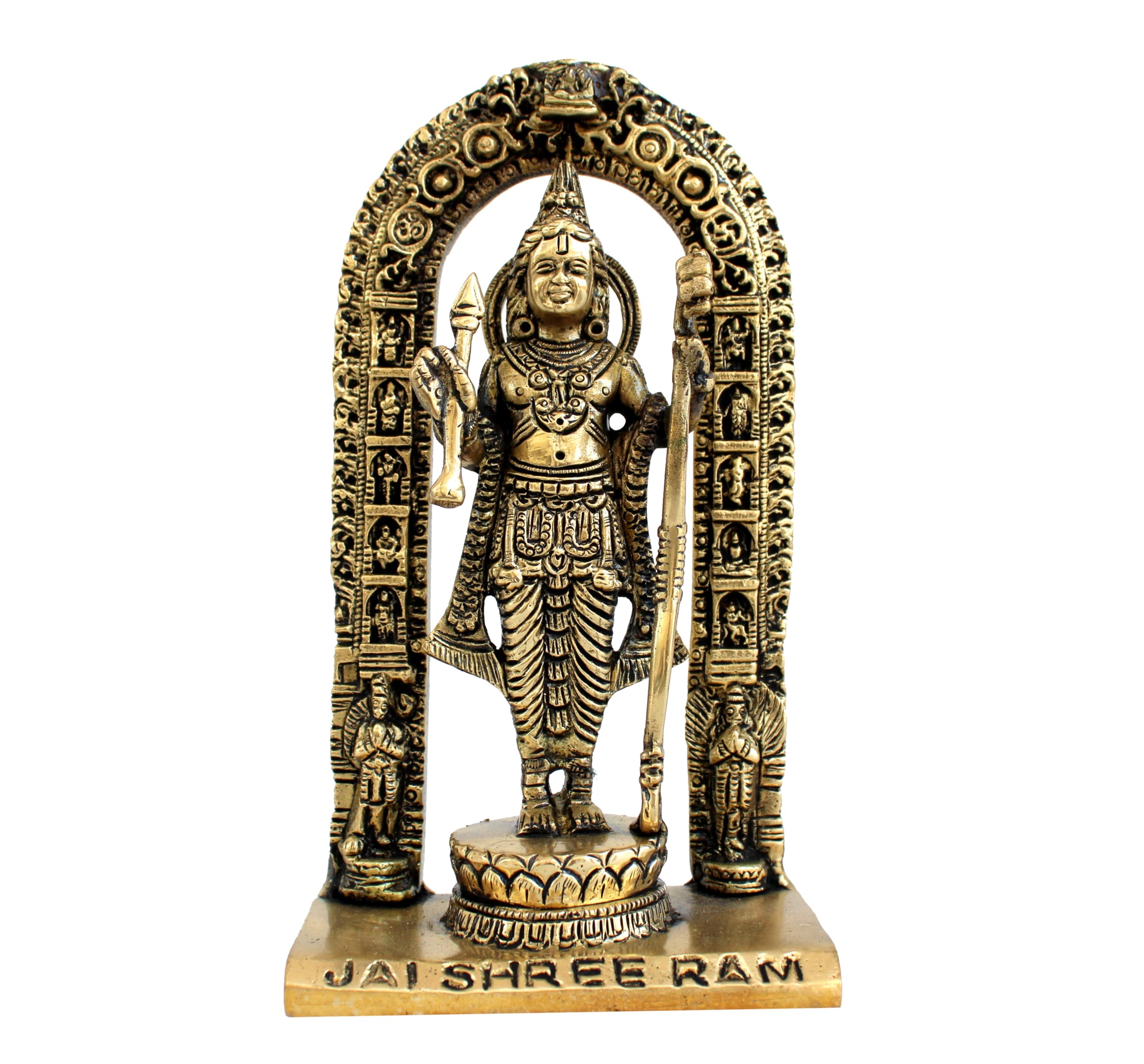 ESPLANADE Brass Ram Lalla Shri Ram Ayodhya Temple Murti Idol Statue Sculpture | Golden - 7 Inches