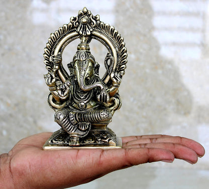 eSplanade Brass Ganesh Ganesha Ganpati Vinayak Showpiece | Murti Idol Statue Sculpture - 5.75" Inches