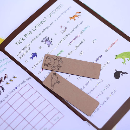 IVEI Panchatantra Kids Learning Book - Workbook and 2 DIY Bookmarks of Panchatantra Story - Colouring Activity Worksheets - Creative Fun Activity and Education For Kids - The Elephant and the Sparrow