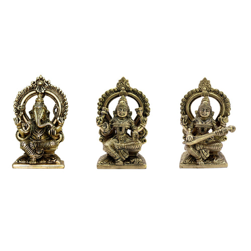 ESPLANADE - Laxmi Ganesh Saraswati Idols | Ganesha Lakshmi Sculpture Murti Idol Statue | for Home Temple, Office Mandir, Home Decor (5.9