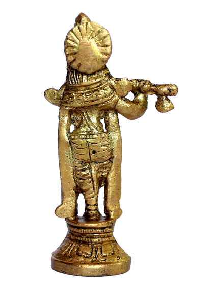 Esplanade - Brass - 3.5" - Krishna Makhan Chor Laddoo Gopal Baby Krishna Kishan Thakurji Murti Idol Statue Sculpture