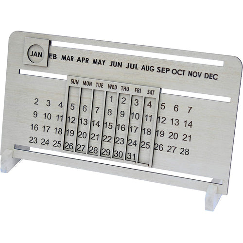 IVEI Wooden Sliding Perpetual Calendar- Table Top Calendar Set - Desktop Calendar- Lifetime Calendar- Wooden Calendar for Desk Decor, Study Room - Sliding Endless Calendar for Office, School, Home
