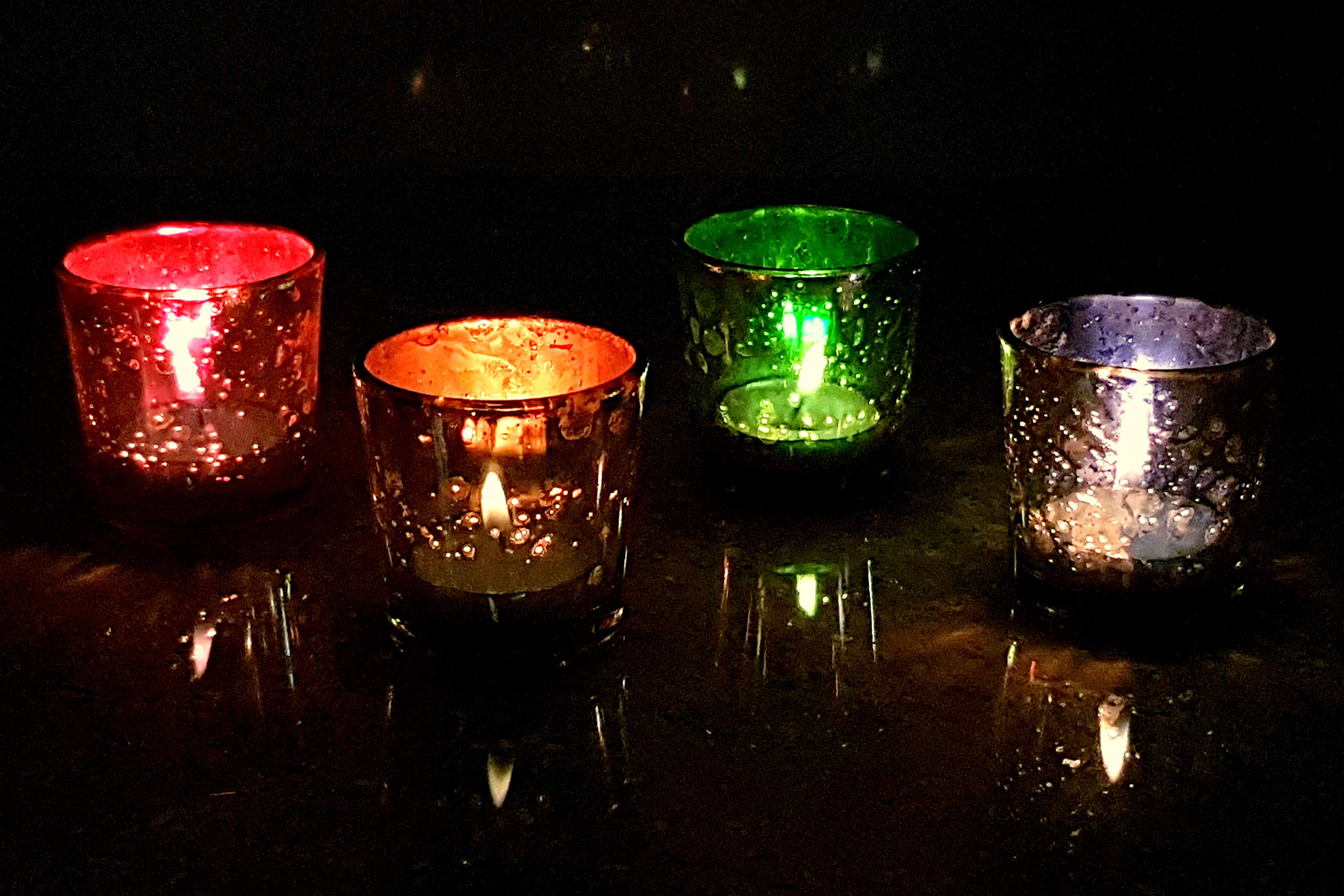eSplanade Tealight Holders, Tea Light Holder Votive Candles Holders (Glass Tealight Set of 4)