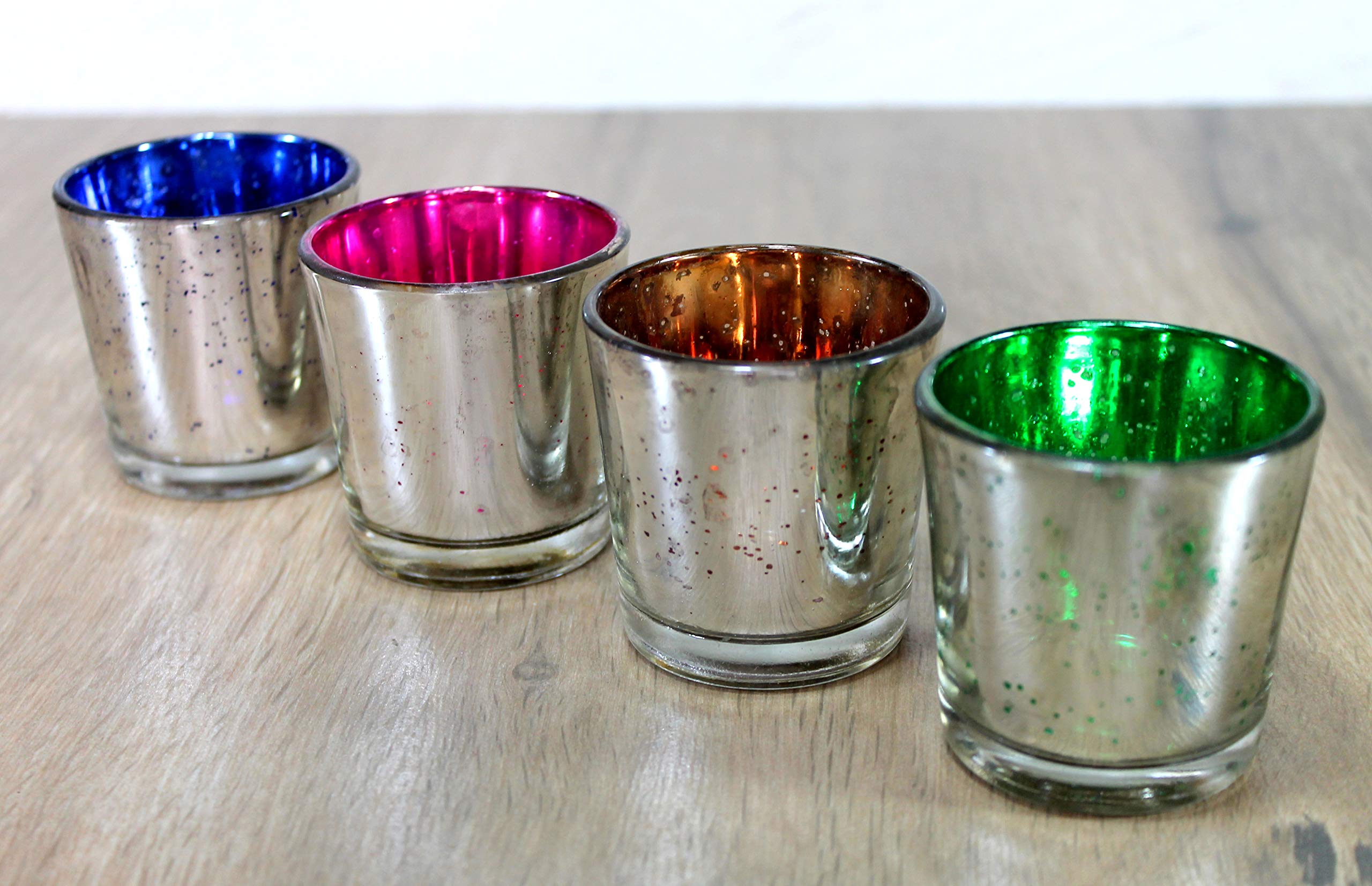 eSplanade Tealight Holders, Tea Light Holder Votive Candles Holders (Glass Tealight Set of 4)