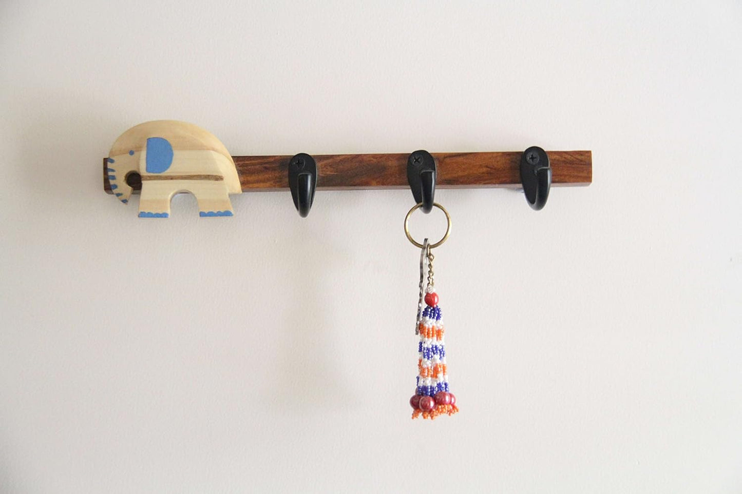 IVEI Sleek and Simple Minimal Wooden Handcrafted Elephant Hook - for Room - Hooks for Clothes and Bags - Hooks for Keys - Key Holder