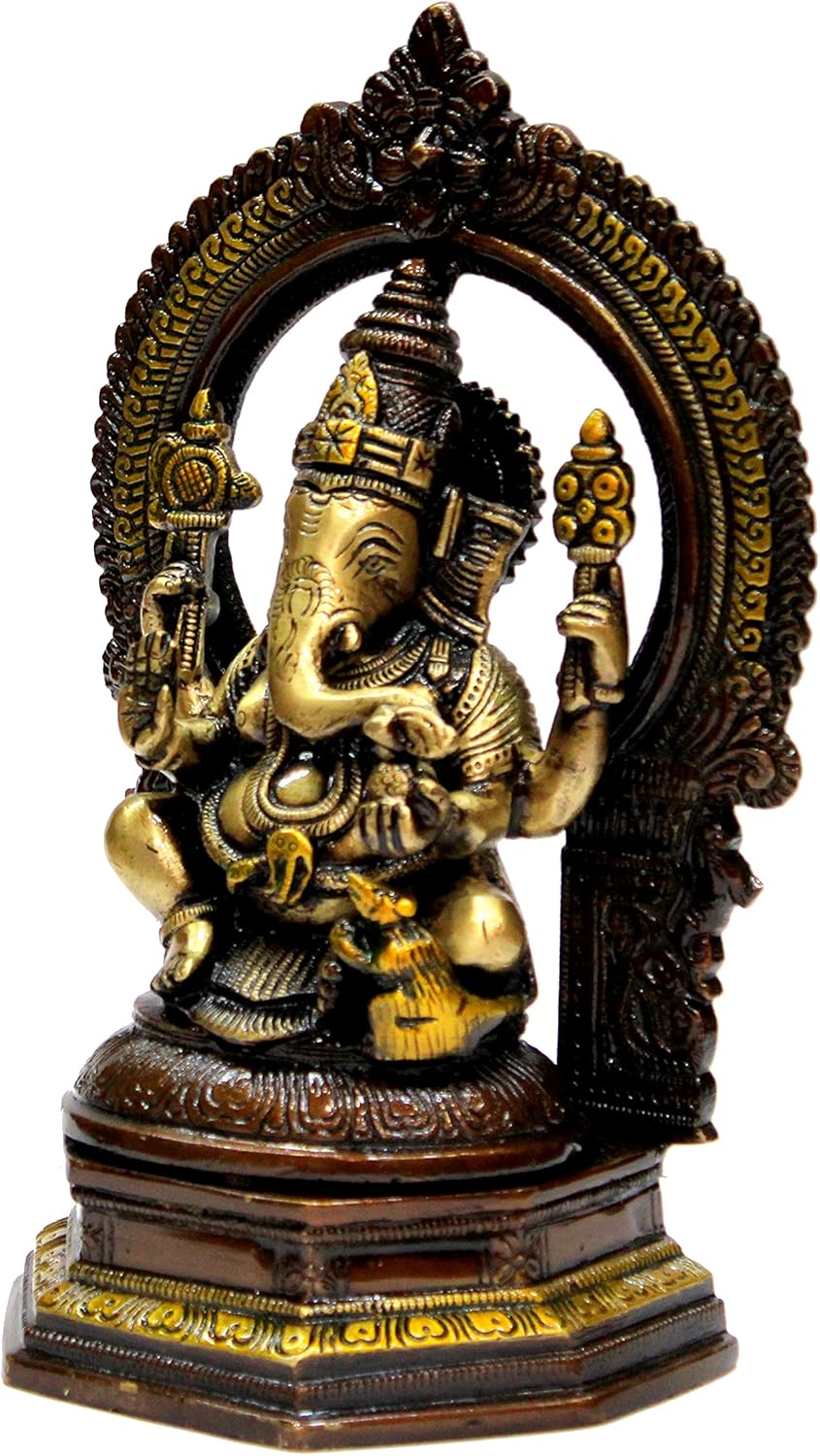 eSplanade Brass Ganesh Ganesha Ganpati Vinayak Showpiece | Murti Idol Statue Sculpture - 9.75" Inches - Multi
