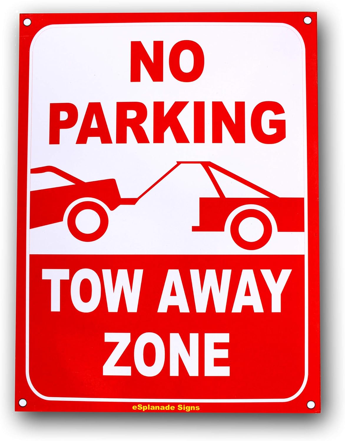 eSplanade No Parking Sign Red & White Sticker Decal - Easy to Mount Weather Resistant Long-Lasting Ink