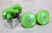 eSplanade Cupboard Drawer Door Acrylic Knobs - Set of 4 | Drawer Handles Cupboard Pulls Almirah Hooks | Acrylic Plastic - Diameter 4 cms (Green)