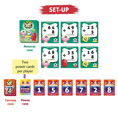 Yuka Champs Upmath Flash Cards for Division, Math Card Games for Kids Ages 6-12, Multi Level Play Homeschool Educational Games, Learn Upto Double Digit Division, 135 Cards, 1-4 Players