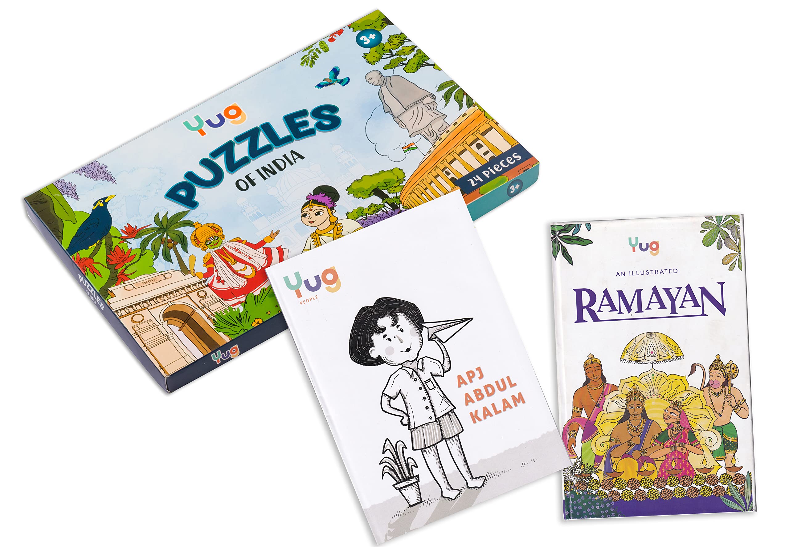 Yug Combo 1 - APJ Abdul Kalam & an Illustrated Ramayan & Puzzles of India Abdul Kalam & Ramayan