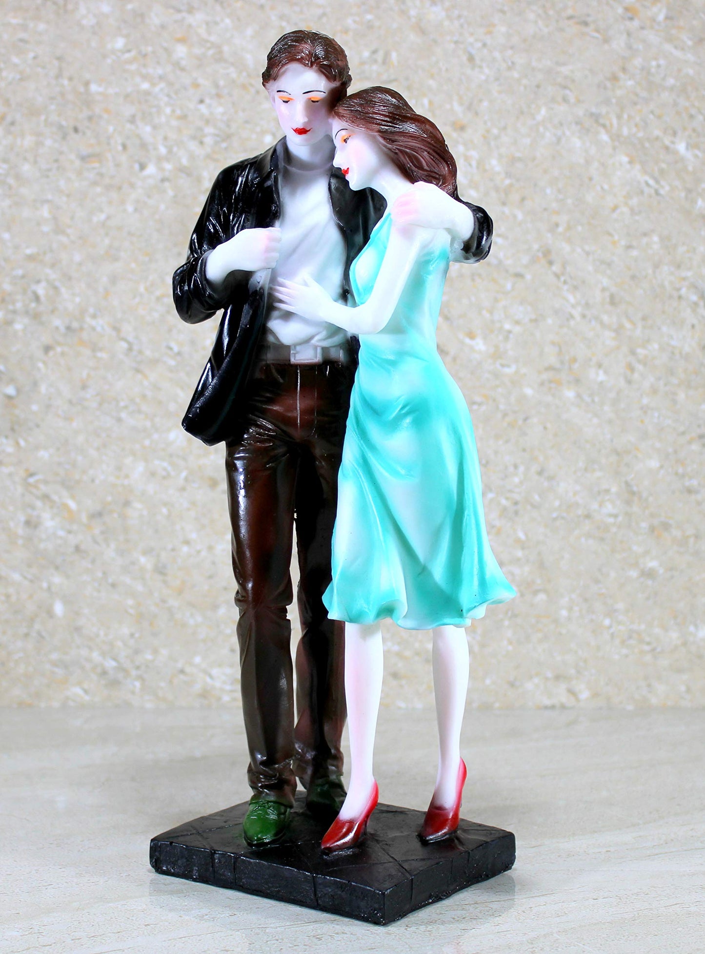 eSplanade Resin Love Couple Face Showpiece Statue Sculpture Figure for Home Decor Valentine Day Gift (Standing Couple 2)