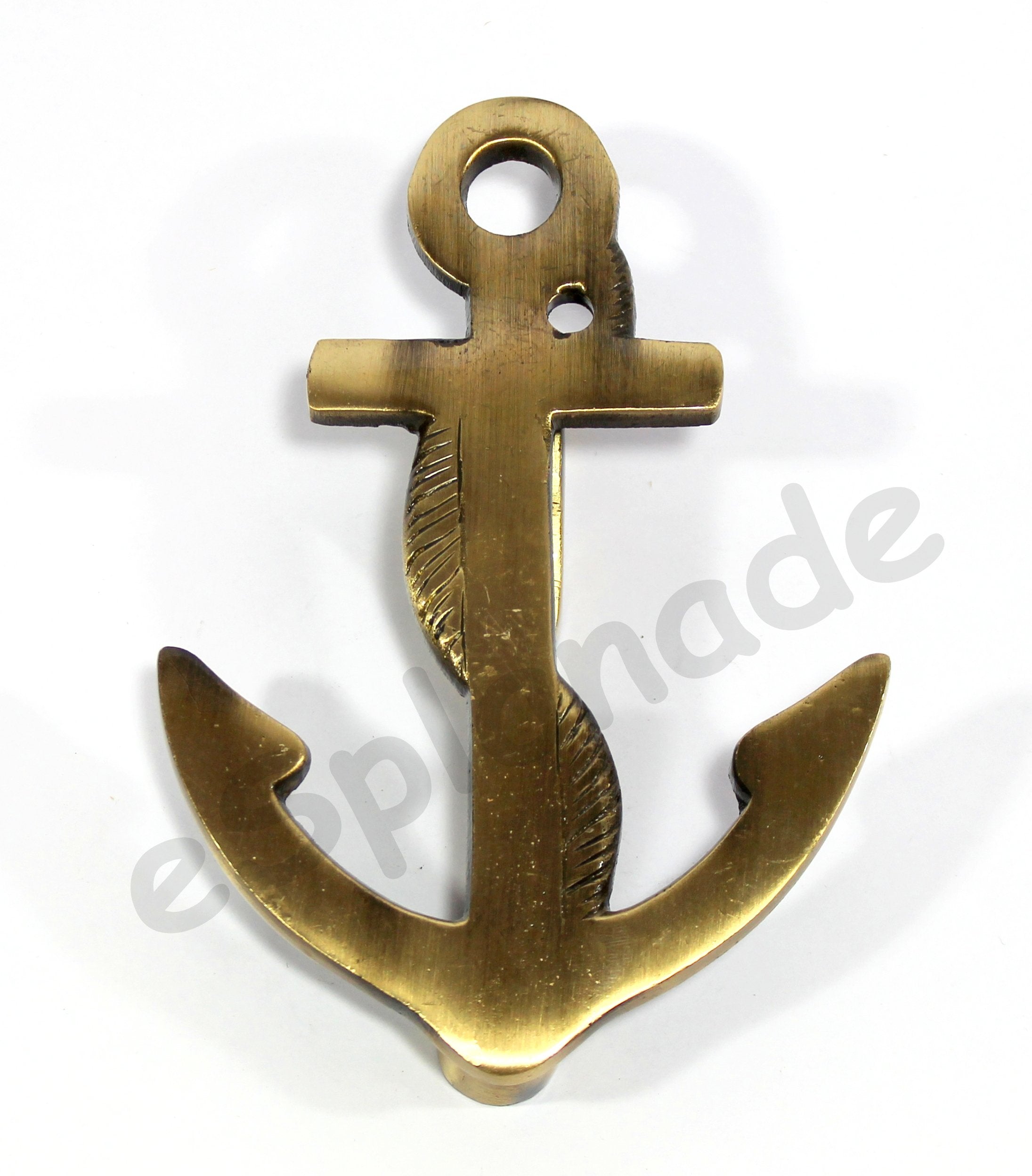 eSplanade Imperial Georgian Colonial Style Anchor Angle Guardian Brass Door Knockers | Gate Knockers Door Decor Accessories (Anchor)